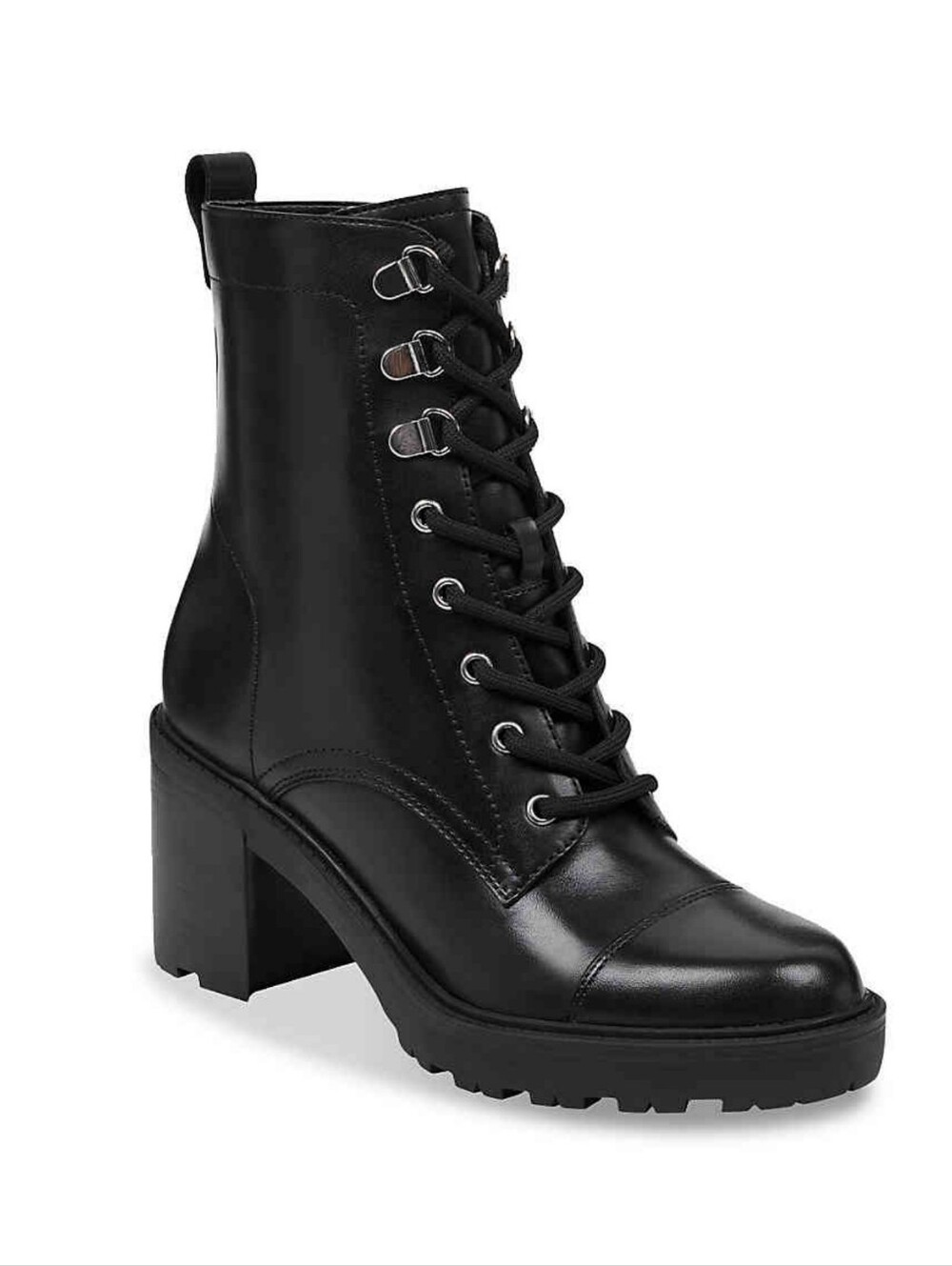 Marc Fisher Lanie combat Moto boots in black leather Size 8.5